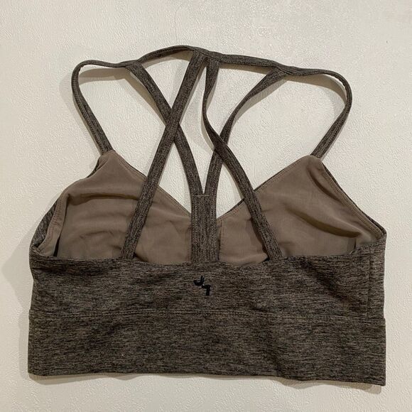 JoyLab Strappy Back Sports Bra Gray Heather Size M Medium - Picture 2 of 6